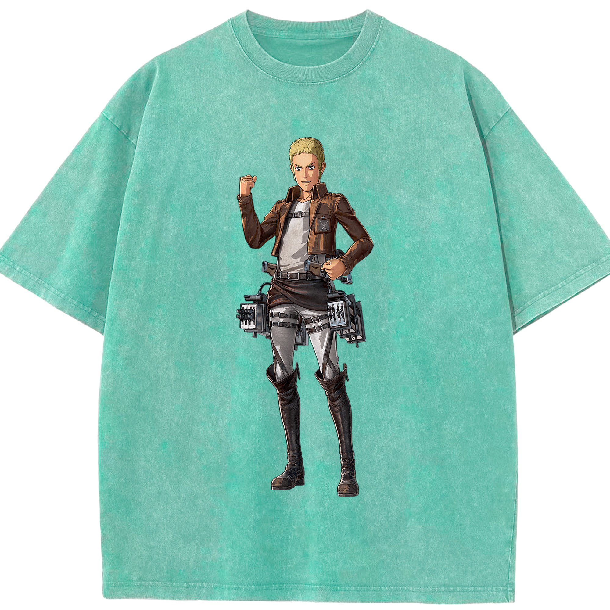 （画像用） 進撃の巨人 ライナー・ブラウン Attack on Titan Reiner Braun 綿100% ヴィンテージ風 半袖Tシャツ（フロントプリント）